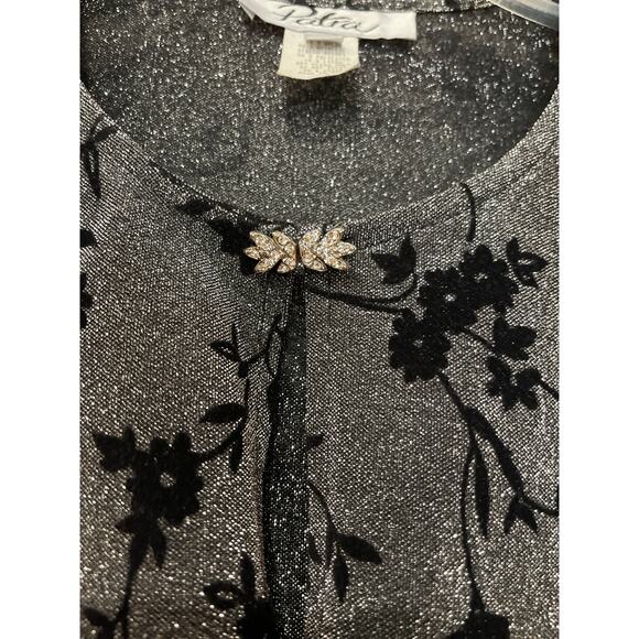 PATRA shimmer, velour floral print bolero crop style  jacket 14 - Picture 2 of 6
